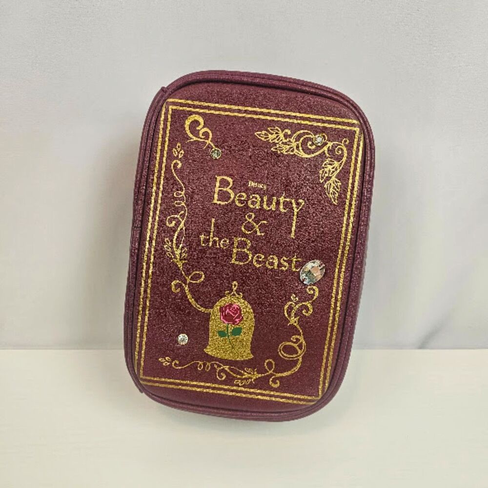 Bioworld Disney Beauty and the Beast Book Cosmetic Bag NWT